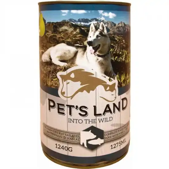 Pet s Land Dog Konzerv Sertés-Hal körtével 1240g Expressz kézbesítés