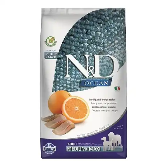 N&D Dog Ocean hering&narancs adult medium&maxi 2,5kg Csak ma