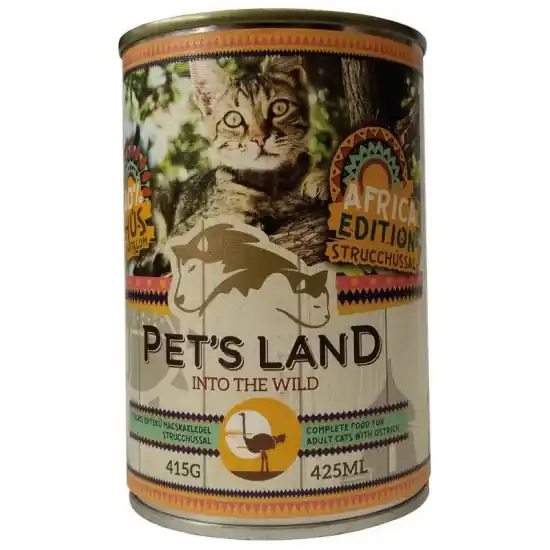 Expressz szállítás Pet s Land Cat konzerv Strucchússal Africa Edition 415gr