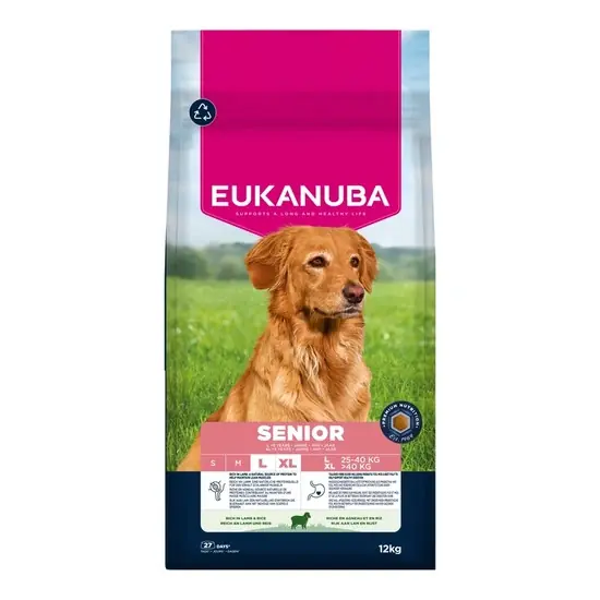 Biztonságos vásárlás Eukanuba Senior Large Lamb&Rice kutyatáp 12kg