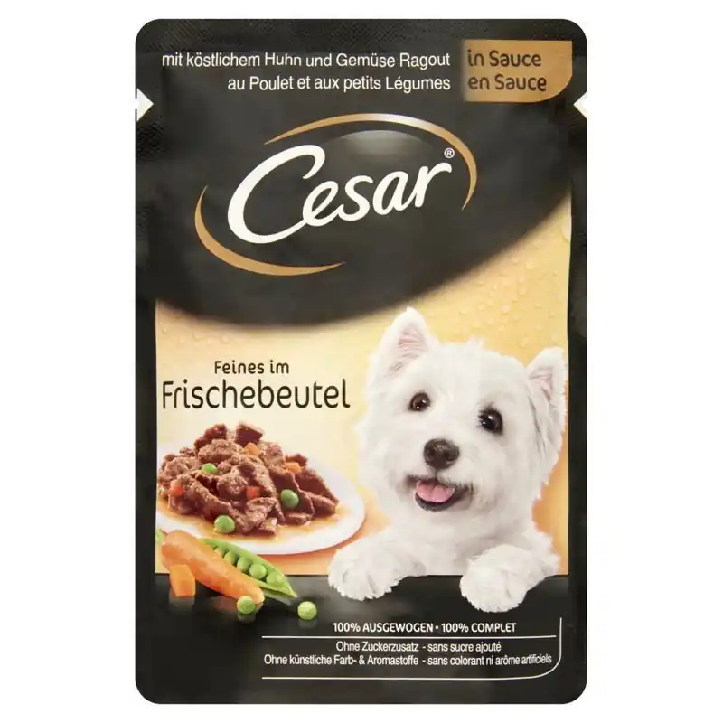 Expressz kézbesítés Cesar alutasak ízletes csirke és zöldség ragu 100gr