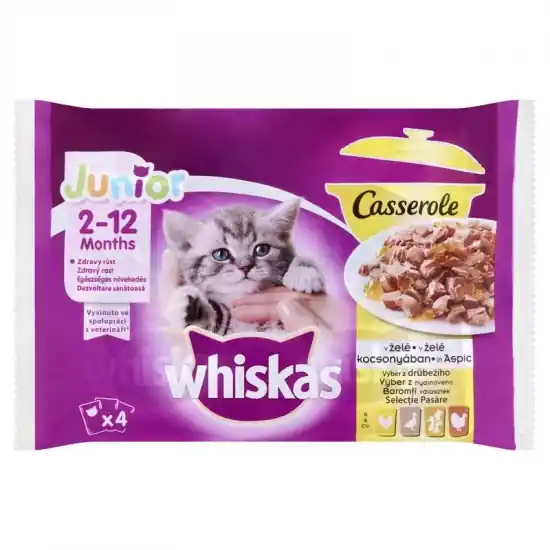 Whiskas Alutasak 4 pack Szárnyas Junior Casserole 4x85gr Rendeld meg most