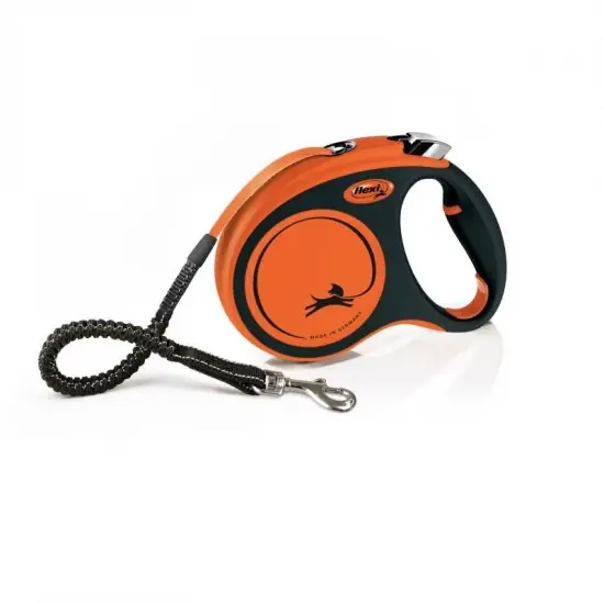 Árengedmény Flexi Xtreme szalagos automata póráz M 5m, narancs 35kg-ig