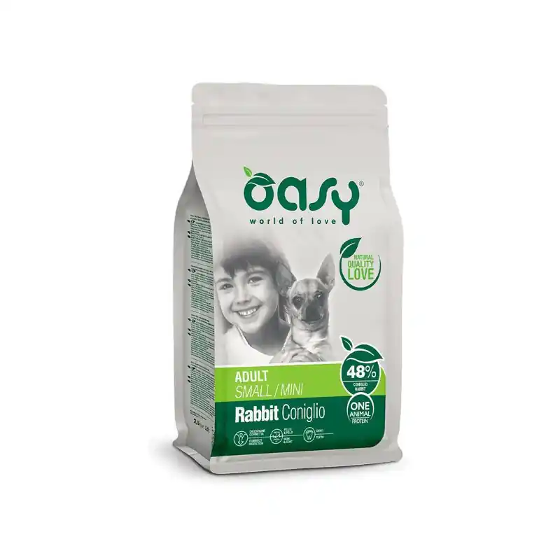 Újdonság Oasy Dog OAP Adult Small/Mini Rabbit 2,5kg