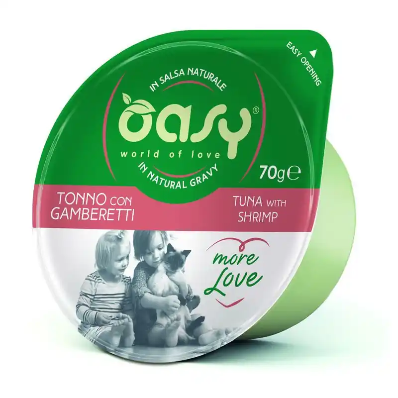 Biztonságos fizetés Oasy Cat Tálka More Love Tuna&Shrimp 70g