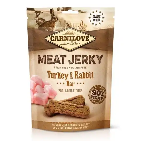 Újdonság Carnilove Jerky Snack Turkey&Rabbit Bar – pulyka&nyúl 100g
