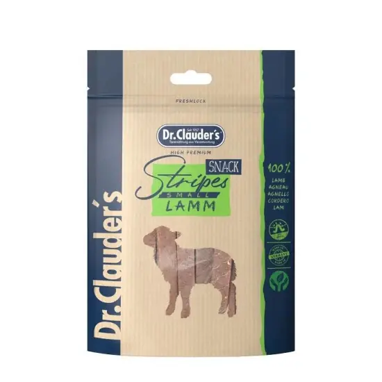 Prémium Dr.Clauders Dog Jutalomfalat Stripes Small Bárányhús csíkok 80g
