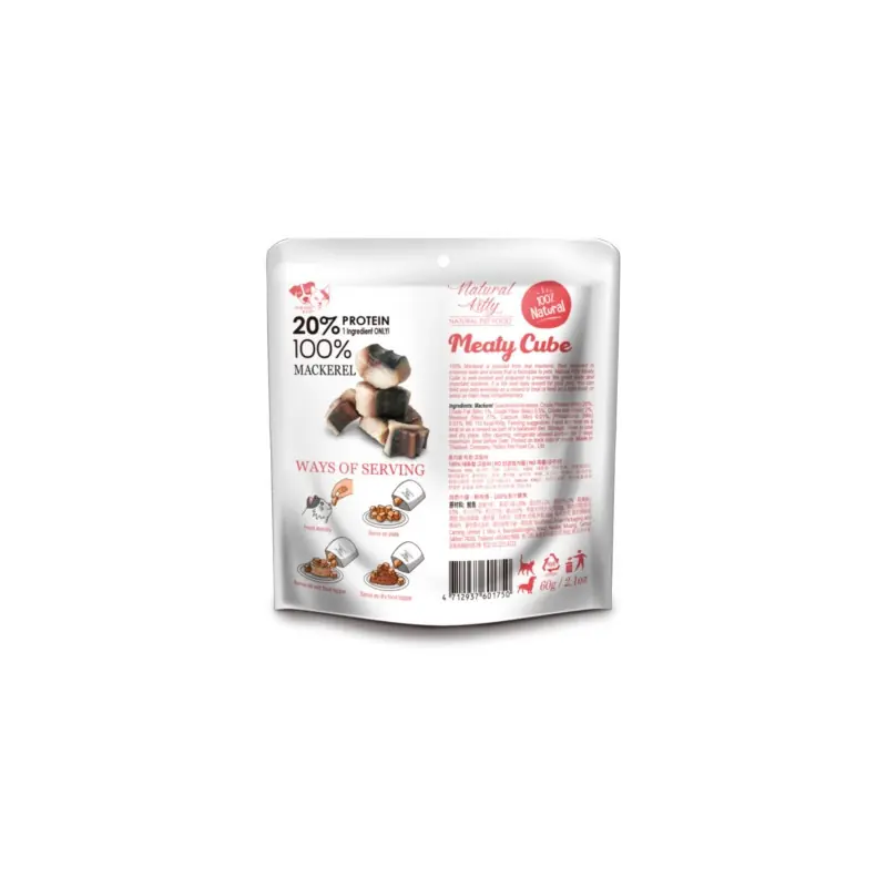 Végkiárusítás Natural Kitty Meaty Cube 100% Makréla 60g