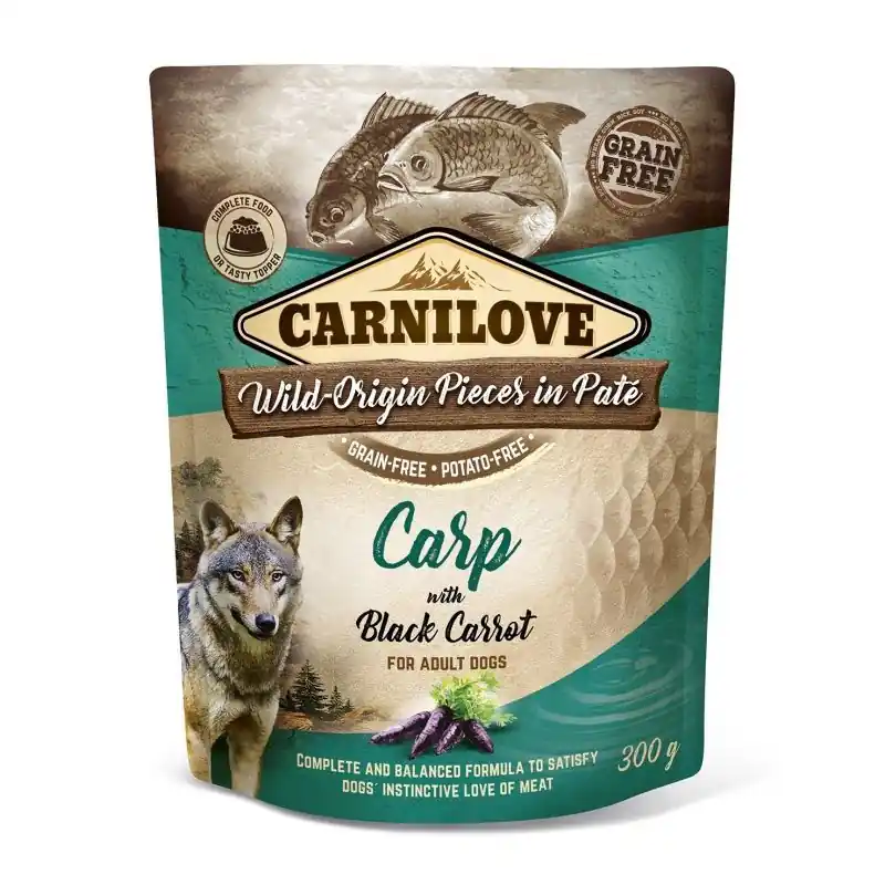 Akció Carnilove Dog tasakos Paté Carp with Black Carrot - Ponty fekete répával 300g HU