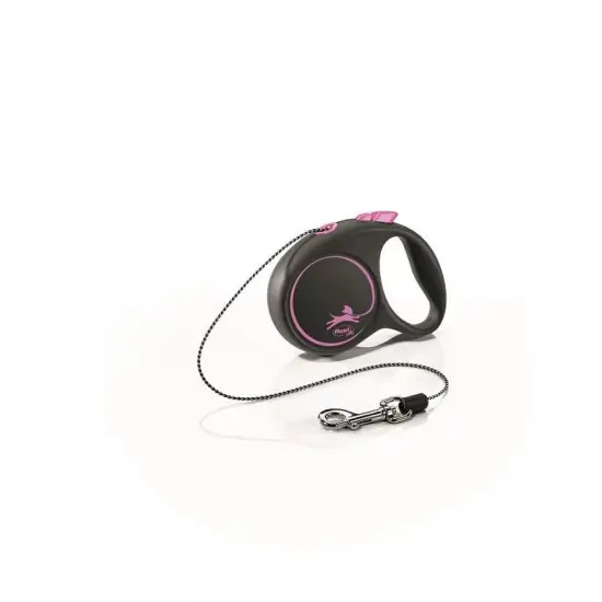 Akciós ár Flexi Black Design zsinóros automata póráz XS 3m 8kg-ig pink