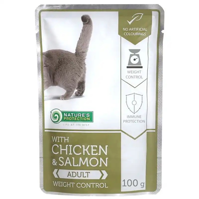 Natures Protection Alutasakos Adult Cat Weight Control Chicken & salmon 100g Csak ma