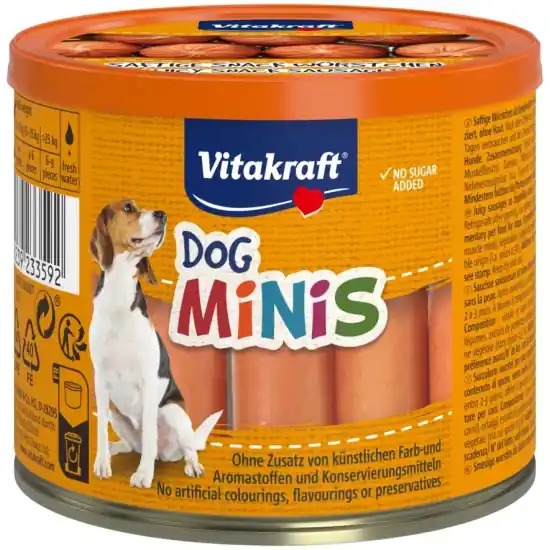 Biztonságos vásárlás Vitakraft Dog Minis kutyakolbász 12 db 120g