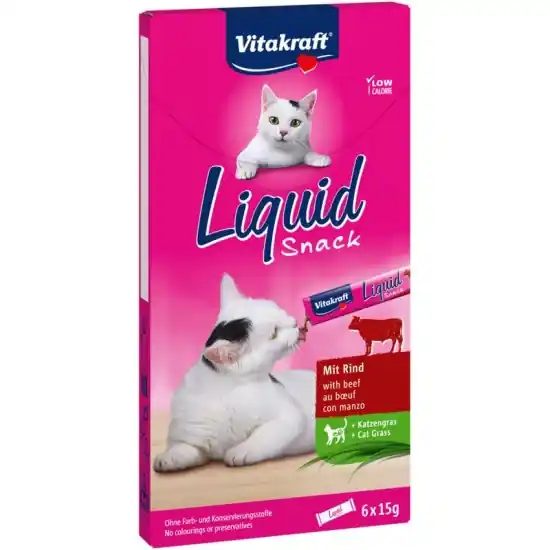 Vitakraft Macska Folyékony Jutalomfalat inulinnal & marhahússal 6x15g Gyors kiszállítás