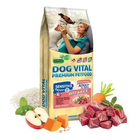 Dog Vital Sensitive Adult Beef&Rice All breeds 12kg Vedd meg online