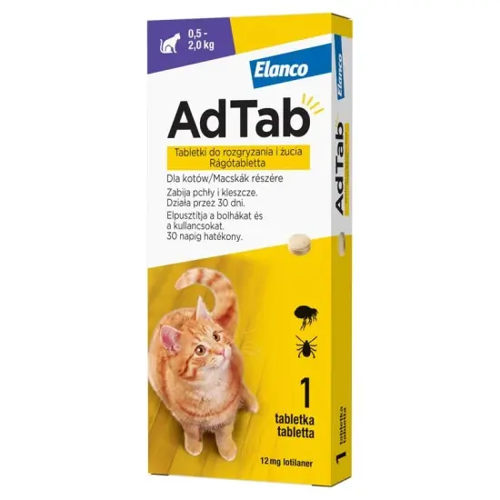 AdTab 12mg rágótabletta macskák részére (0,5-2 kg) Ajánlat
