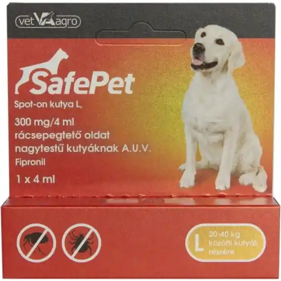 SafePet 300 mg/4 ml spot on kutya L 20-40 kg 1x Akciós ár