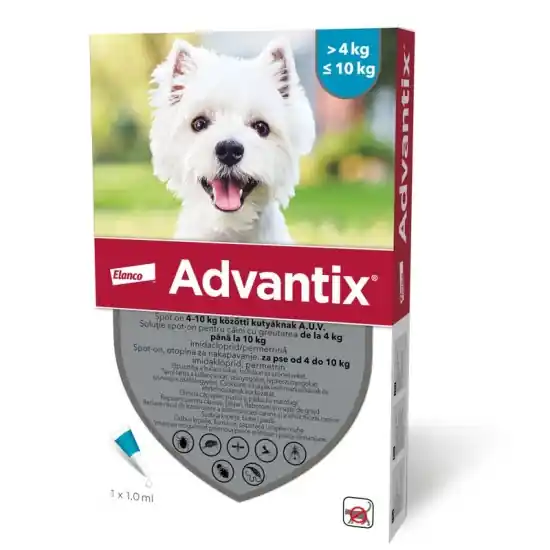 Legjobb ár Advantix 100 1 ml 4-10 kg 24x
