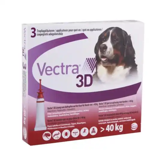 Vectra 3D rácsepegtető oldat óriás testű kutyáknak XL (40-66kg) 3x Biztonságos fizetés