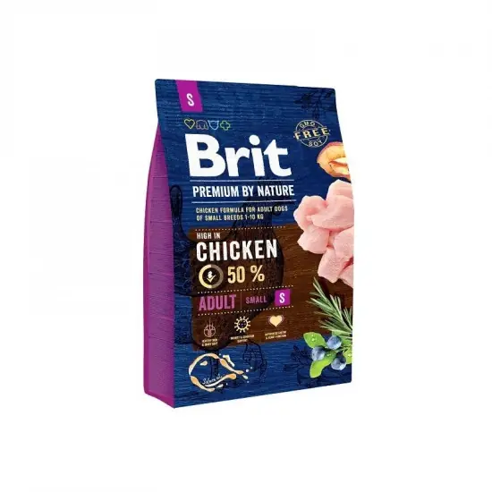 Vásárlói kedvenc Brit Premium by Nature Adult Small kutyatáp 3kg