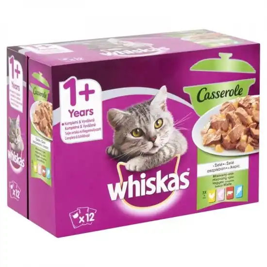 Whiskas alutasak Multipack Pure Delight Húsos Halas Aszpikban 12x85g Alacsony ár