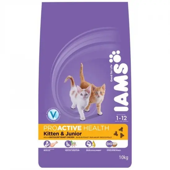 Iams Cat Kitten & Junior Chicken macskatáp 10kg Olcsóbb