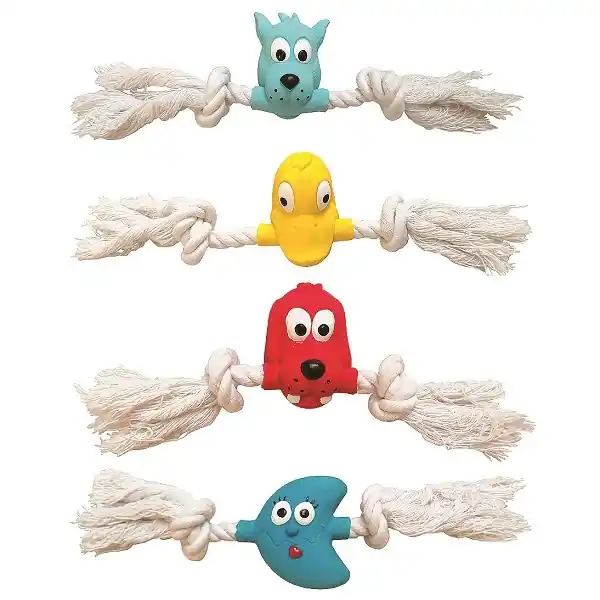 Legkelendőbb Tatrapet Latex állatfejes játék zsinórral, 20 cm