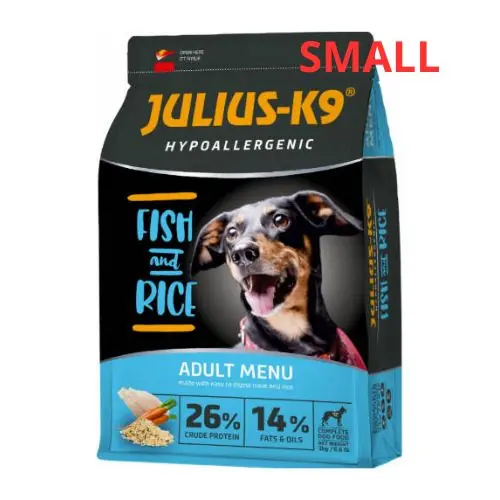 Julius-K9 Hypoallergenic Adult Small Fish & Rice Csak ma