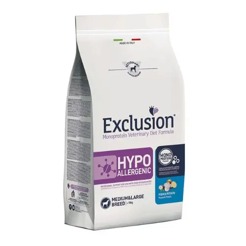 Exclusion Hypoallergenic Fish & Potato Medium & Large 12kg Vedd meg online