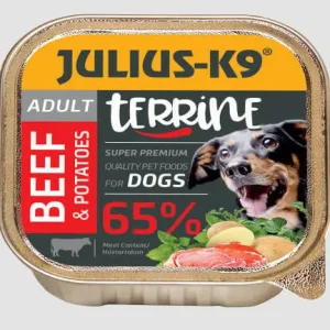 Julius-K9 Dog Terrine Adult Beef&Potatoes – nedveseledel (marha,burgonya) felnőtt kutyák részére 150 g Prémium
