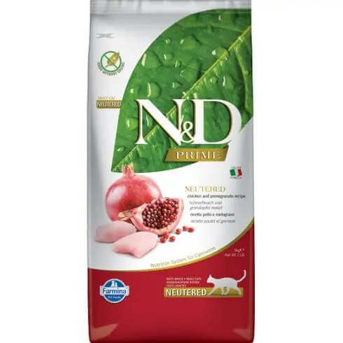 N&D Cat Prime Csirke és Gránátalma Felnőtt Ivartalanított Kedvezmény