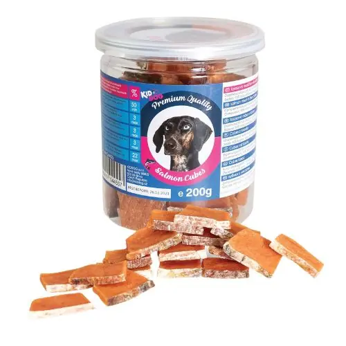 Vedd meg most KidDog Prémium Lazac Kockák Jutalomfalat 200g