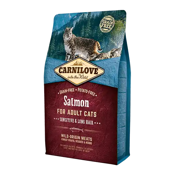 Carnilove Cat Adult Salmon – Lazac – Sensitive&Long Hair Korlátozott ajánlat