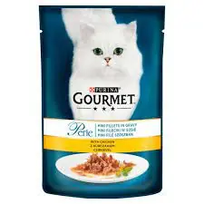 Népszerű GOURMET Perle Csirkével nedves macskaeledel