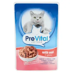 Akciós ár Prevital Alutasakos Macskaeledel Borjús