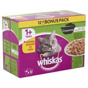 Akció Whiskas alutasak 12pack halashúsos Casserole 12*85gr