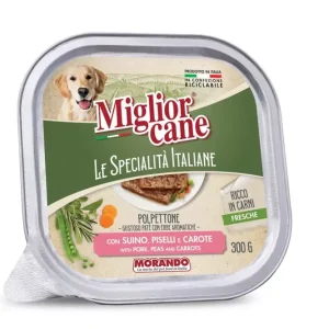 Akciós ár Miglior cane kutya tálka adult S sertés pástétom 18x300g