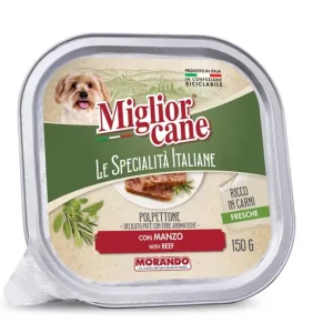 Korlátozott ajánlat Miglior cane kutya tálka adult S marha pástétom 22x150g
