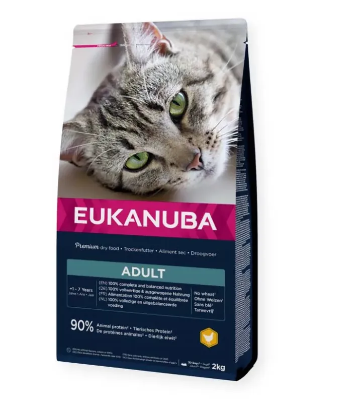 Olcsóbb Eukanuba száraz macskaeledel adult csirke 10kg