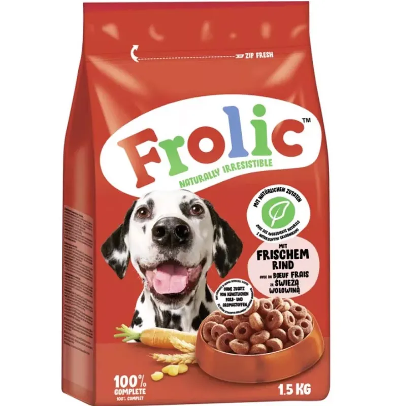 Szuper akció FROLIC száraz kutyaeledel marha 1,5kg