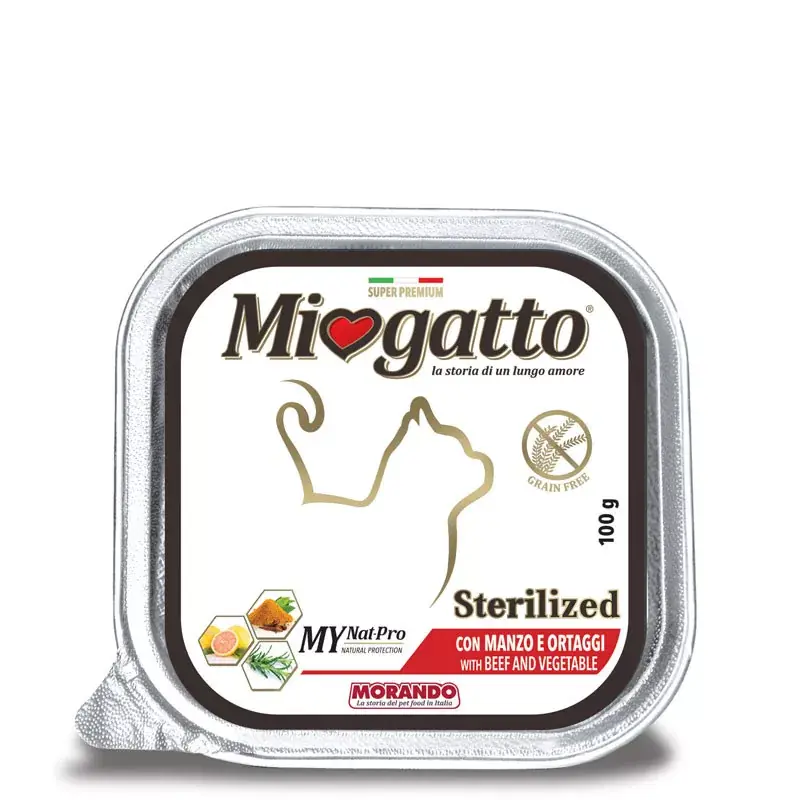 Miogatto macska tálka adult steril marha&zöldség 32x100g Legkelendőbb