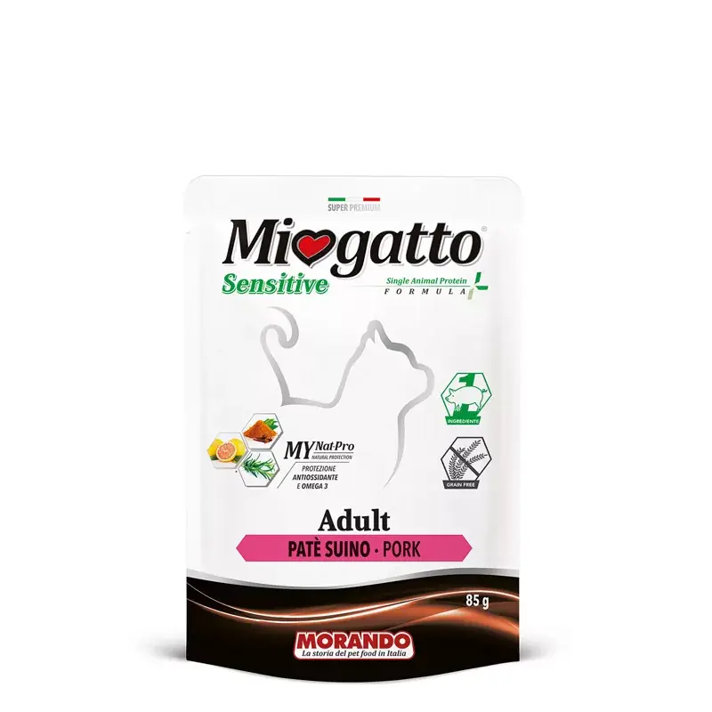 Kedvezményes ár Miogatto macska tasak adult sensitive sonka 24x85g