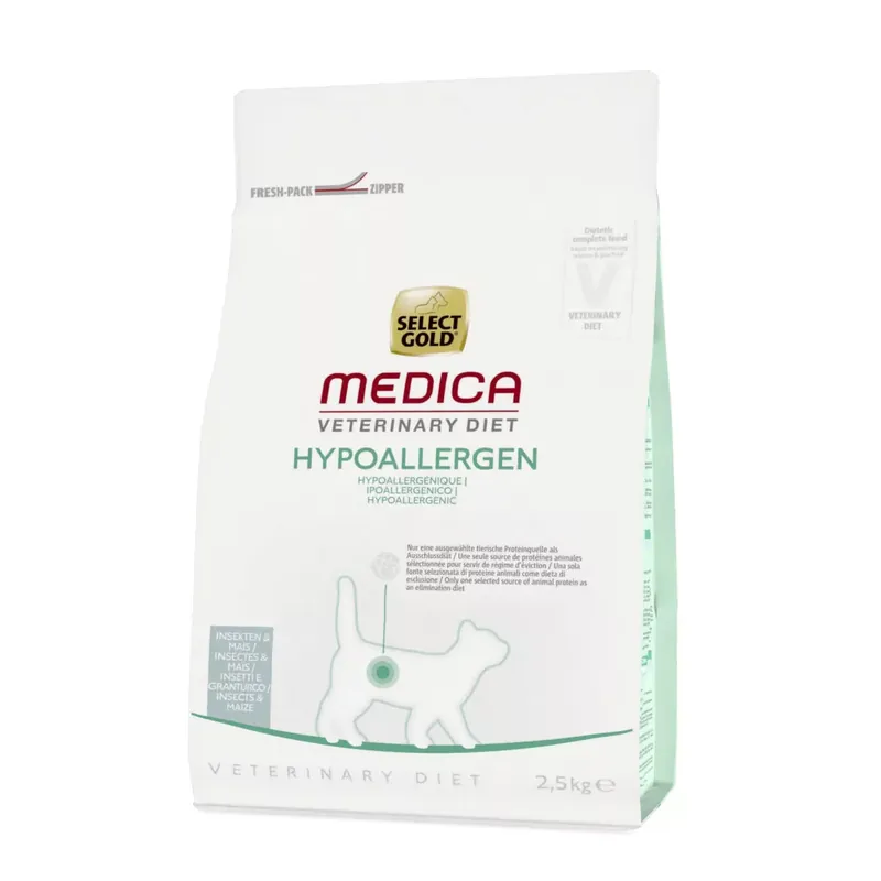 Select Gold Medica hipoallergén száraz macskaeledel rovar 2,5kg Akció