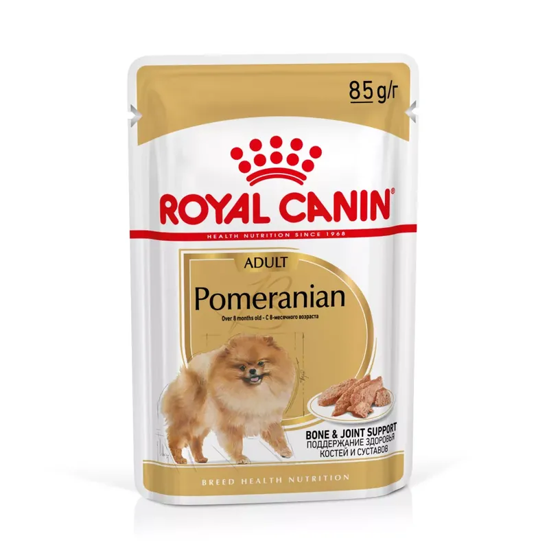 Exkluzív ajánlat Royal Canin Breed Health Nutrition Pomerániai kutya adult tasak 12x85g