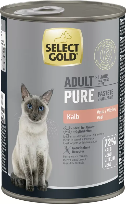Select Gold Pure macska konzerv adult borjú 6x400g Legjobb ár