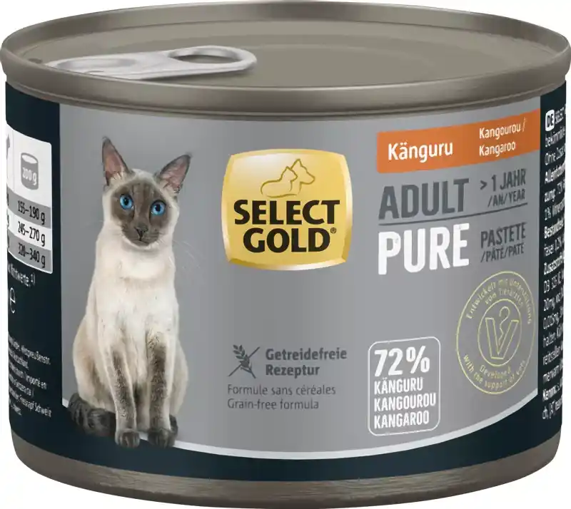 Select Gold Pure macska konzerv adult kenguru 6x200g Szuper akció