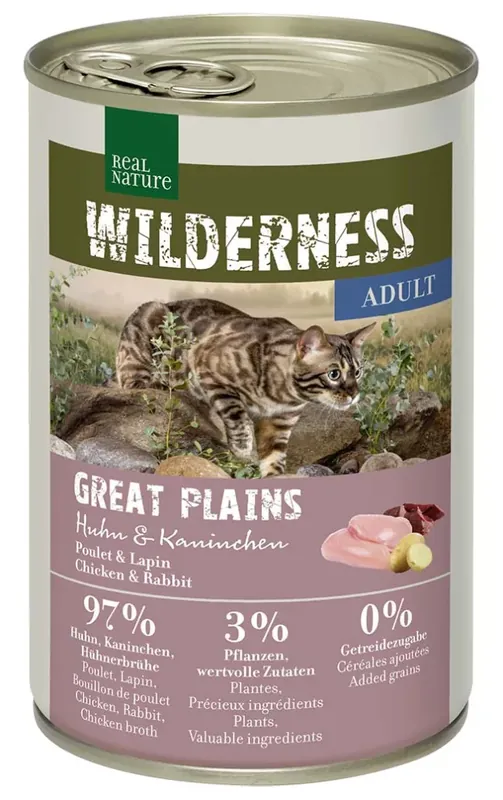 Real Nature Wilderness macska konzerv adult csirke&nyúl 6x400g Akció