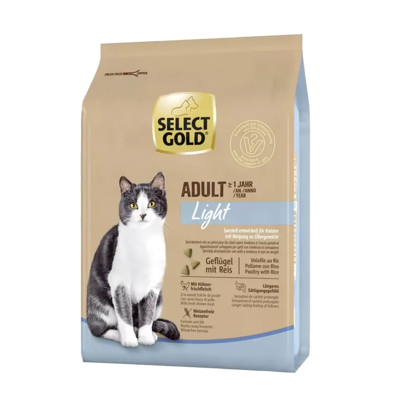 Bestseller Select Gold száraz macskaeledel adult light csirke 2,5kg