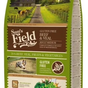 Szuper akció Sam‘s Field Adult medium száraz kutyaeledel marha&borjú 13kg