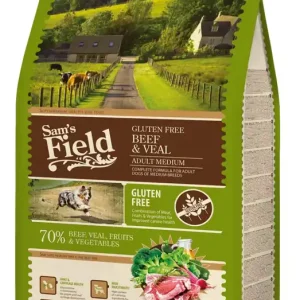 Sam‘s Field Adult medium száraz kutyaeledel marha&borjú 2,5kg Olcsóbb