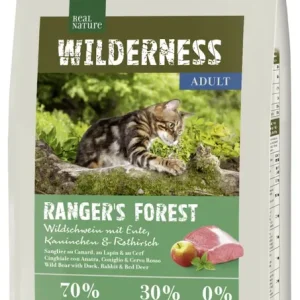 Csak ma Real Nature Wilderness száraz macskaeledel adult vaddisznó&kacsa&nyúl&szarvas 2,5kg